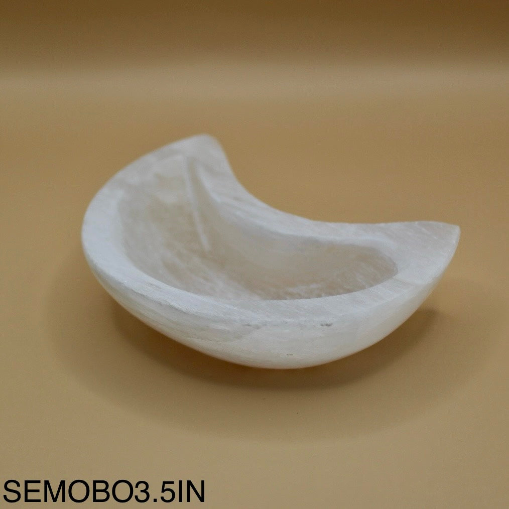 Selenite Moon Bowl 3.5”