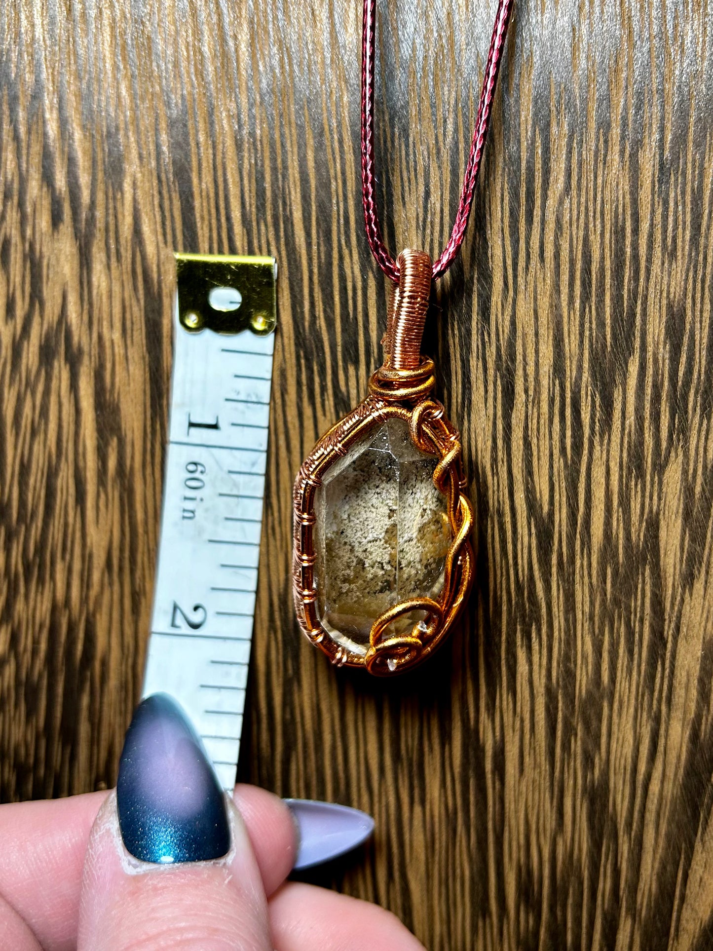 Lodolite Wrapped In Copper Colored Wiring