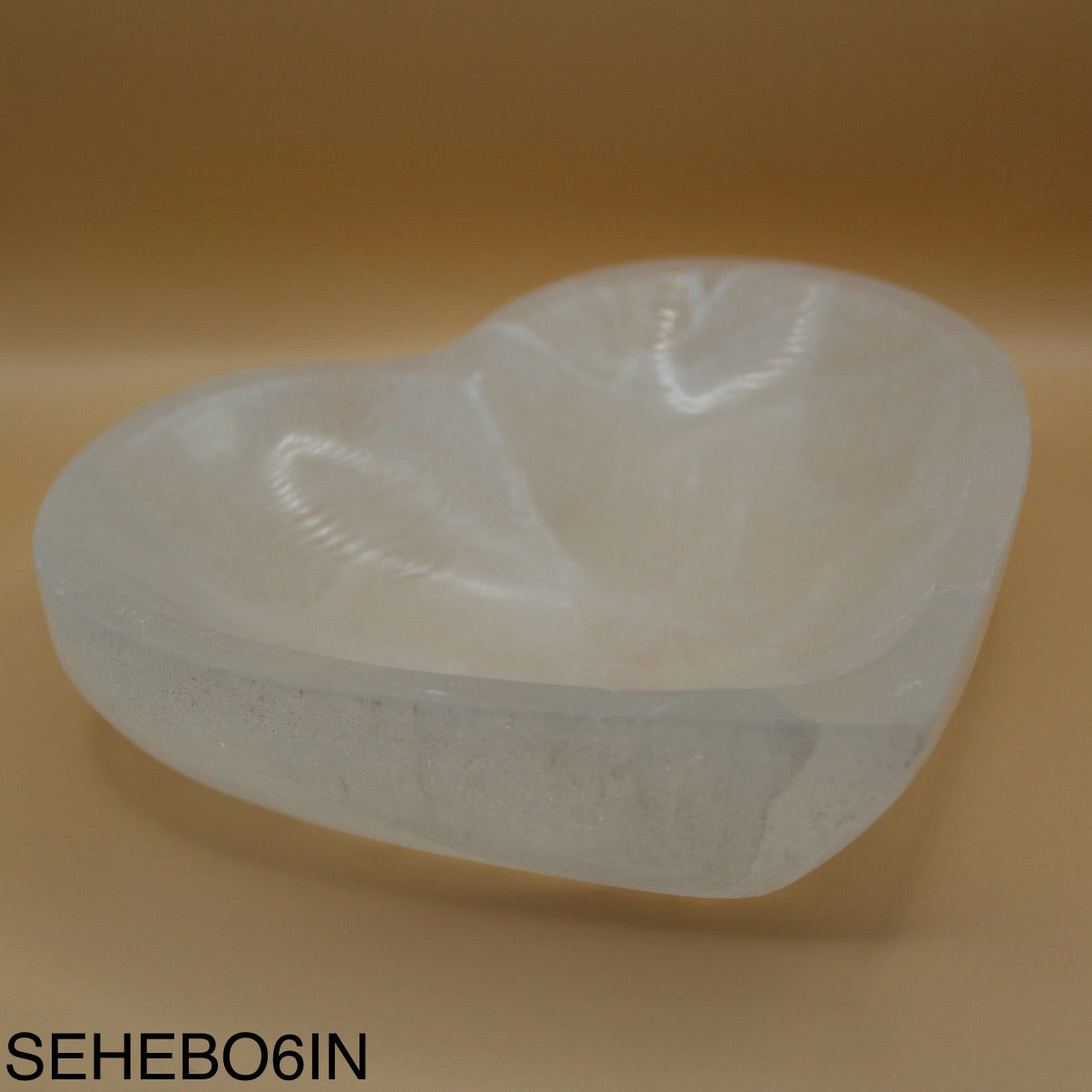 Selenite Heart Bowl 6”