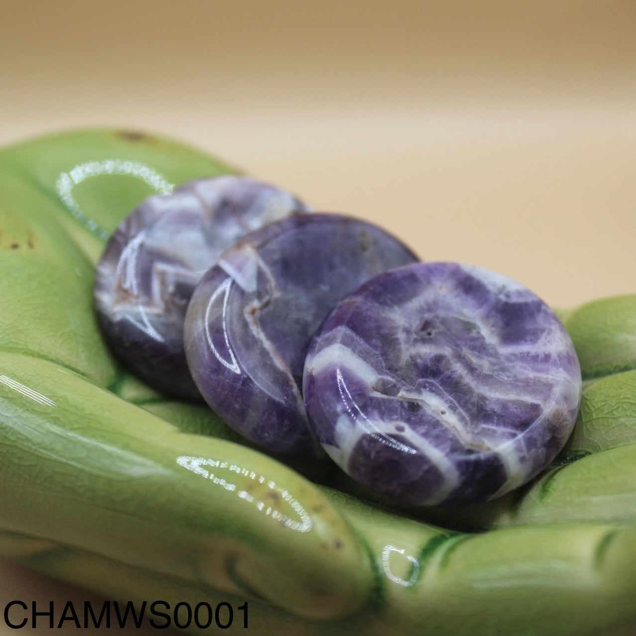 Chevron Amethyst Worry Stone