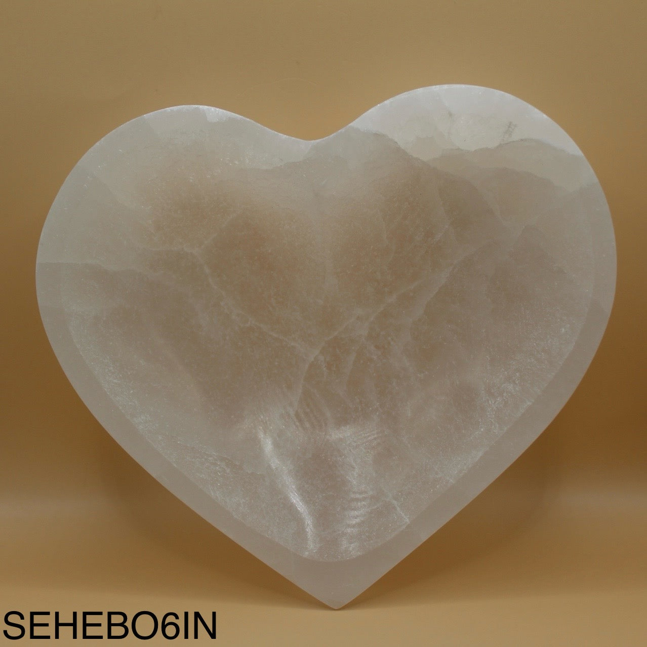 Selenite Heart Bowl 6”