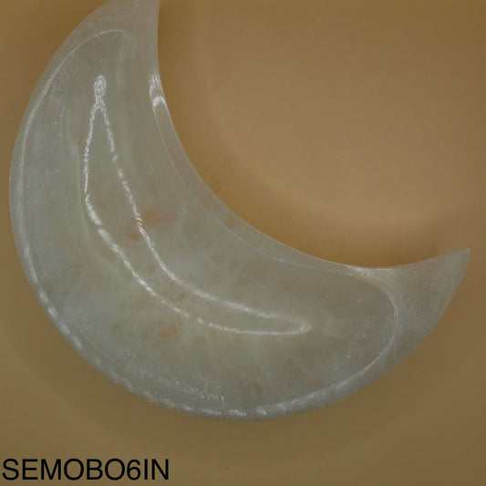 Selenite Moon Bowl 6”