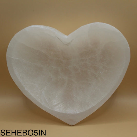 Selenite Heart Bowl 5”