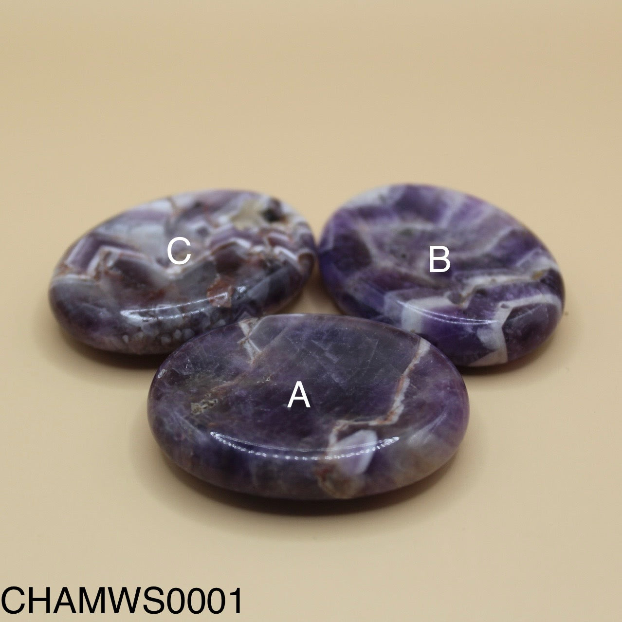 Chevron Amethyst Worry Stone