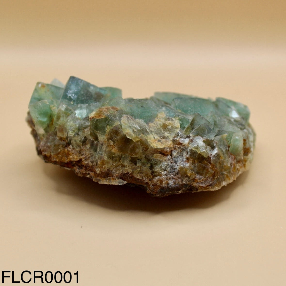 Cubic Fluorite Crystal in Matrix