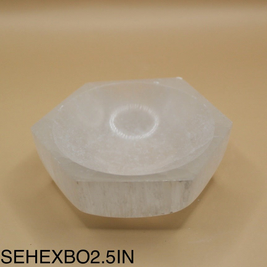 Selenite Hexagon Bowl 2.5”